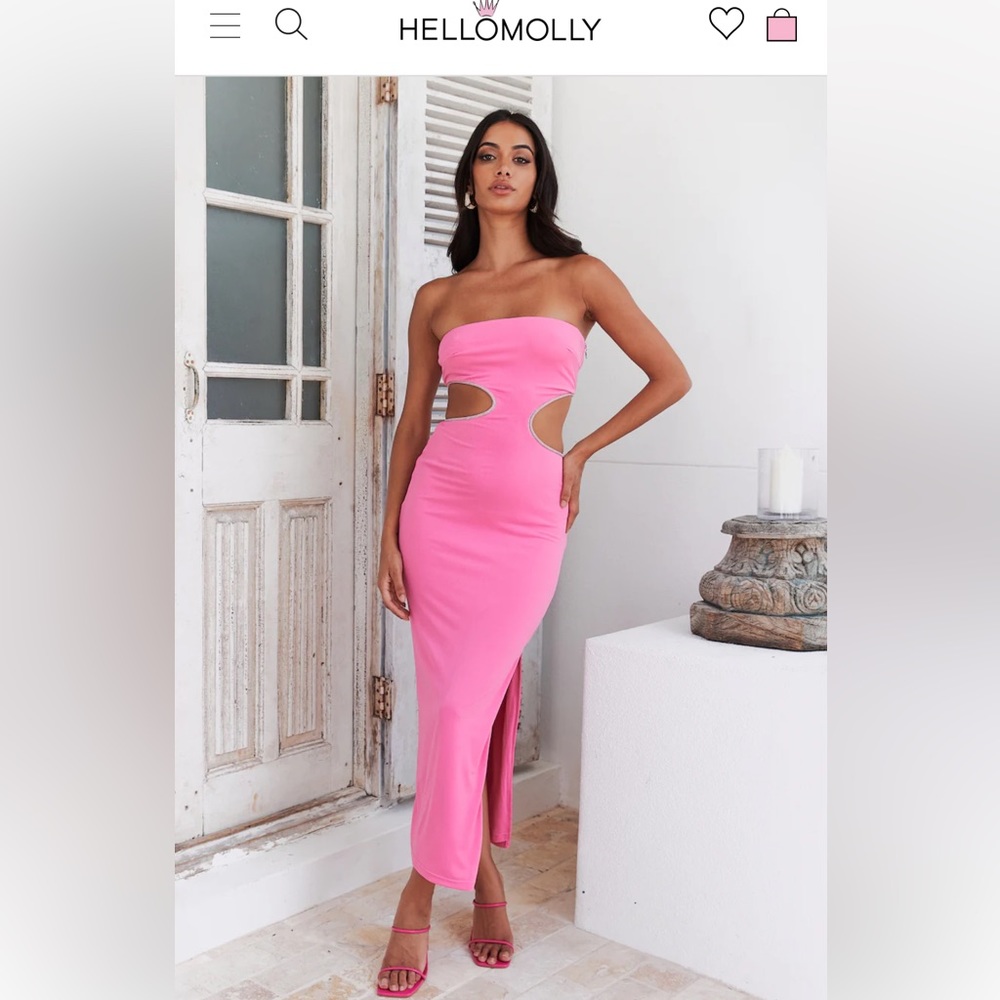 Hello Molly- GOT HER ATTENTION MIDI DRESS PINK
